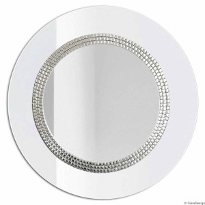 Lustro Elegance białe – fi 88 cm - Outlet