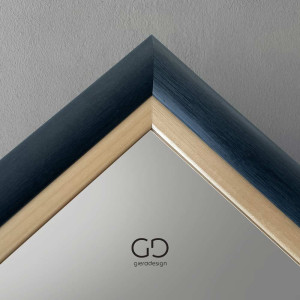 Lustro w ramie Ocean – granatowej drewnianej