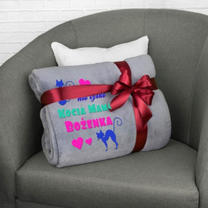 Koc z haftem dla mamy 160 x 200 cm - personalizowany prezent Ogrom Jej Serca