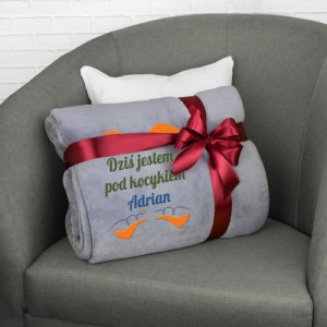 Koc z haftem 160 x 200 cm dla niego - personalizowany prezent I Czekam...