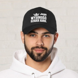 Czapka z daszkiem dla dziadka z nadrukiem „Jego Wysokość” - personalizowana bejsbolówka na prezent