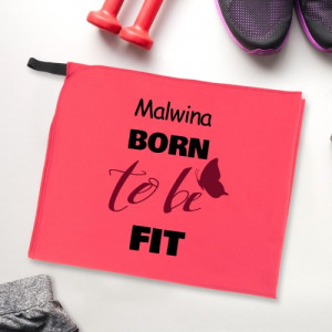 Ręcznik treningowy z mikrofibry Born to be Fit – szybkoschnący ręcznik na siłownię 75 x 150 cm
