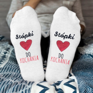 Skarpetki damskie stopki z zabawnym nadrukiem – Stópki do kochania