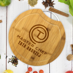 Personalizowana deska bambusowa do krojenia dla taty z grawerem Master Chef
