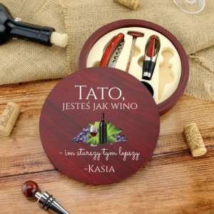 Personalizowany zestaw akcesoriów do wina dla taty z nadrukiem - Jak wino