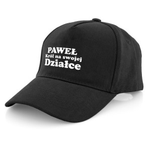 Czapka z daszkiem z nadrukiem Król na swojej działce - personalizowana bejsbolówka na prezent