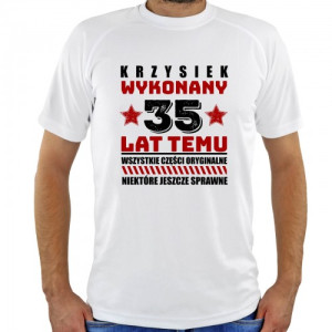Koszulka męska z nadrukiem „Wszystkie części oryginalne” L – personalizowany T-shirt bawełniany