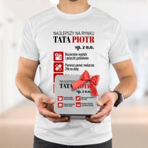 Koszulka dla Taty w Personalizowanej Puszce, Biała, Rozmiar L
