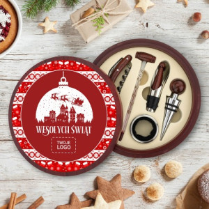 Elegancki świąteczny zestaw do wina z personalizacją dla klientów i firm