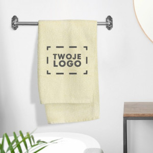 Hotelowy ręcznik kąpielowy 70x140 cm ecru z haftem logo – 100% bawełna, 500 g/m² Aksamit