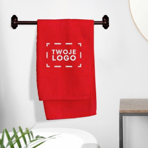Personalizowany ręcznik kąpielowy 70x140 cm czerwony z haftem logo
