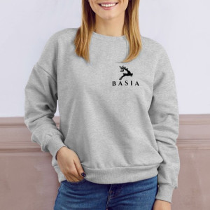 Bluza damska świąteczna z nadrukiem i personalizacją L – Zaprzęg Mikołaja