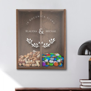 Pojemnik na korki i kapsle na rocznicę ślubu z personalizacją - Toast