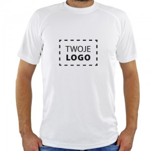 Koszulka męska firmowa z własnym logo, bawełniana, biała, rozmiar L