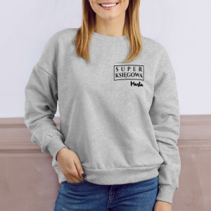 Bluza damska dla księgowej z personalizowanym nadrukiem, szary melanż, rozmiar L