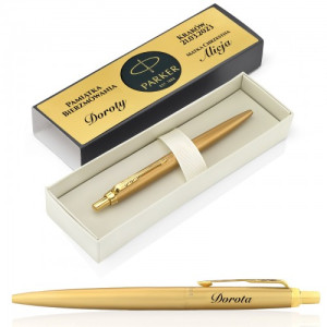 Parker Jotter Gold z grawerem na bierzmowanie - elegancki długopis na prezent Blask