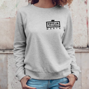 Bluza damska z nadrukiem personalizowanym szary melanż L – edycja limitowana