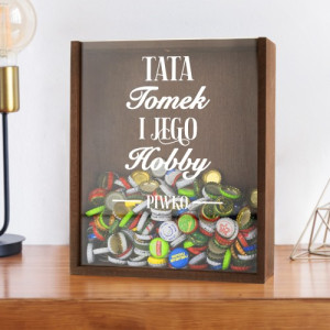 Personalizowany pojemnik na kapsle od piwa dla taty - prezent hobby