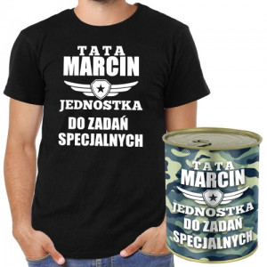 Koszulka dla Taty w Puszce M – Jednostka do Zadań Specjalnych, Prezent z Nadrukiem