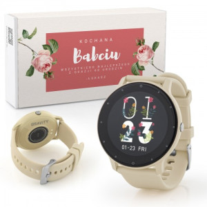 Smartwatch damski dla babci GRAVITY GT1-6 – różana elegancja na urodziny