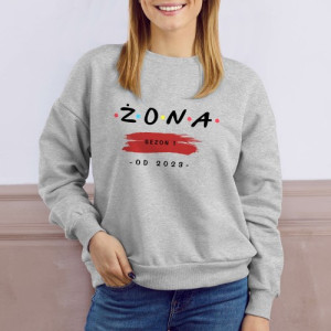 Bluza damska dla żony z nadrukiem - szary melanż, rozmiar L