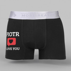 Bokserki męskie z nadrukiem I Love You XL – śmieszny prezent dla niego