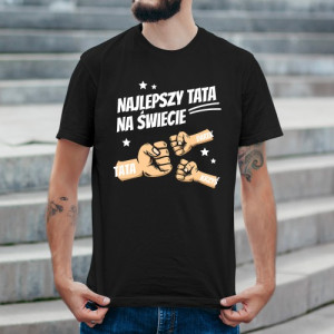 Koszulka męska dla taty z nadrukiem Bohater bez peleryny 100% bawełna rozmiar L czarna