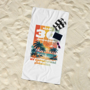 Ręcznik plażowy na 30 urodziny 70 x 140 cm z nadrukiem – 30 powodów
