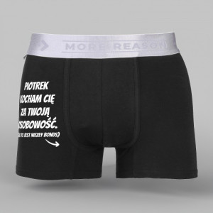 Bokserki męskie z nadrukiem dla ukochanego Premium Line bawełniane czarne rozmiar L