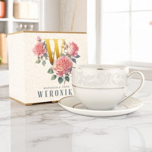 Filiżanka porcelanowa Ćmielów dla żony w pudełku z nadrukiem – Poranna rozkosz