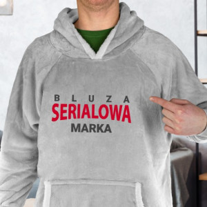 Bluza koc z kapturem dla fana seriali z haftem - Seryjny Oglądacz