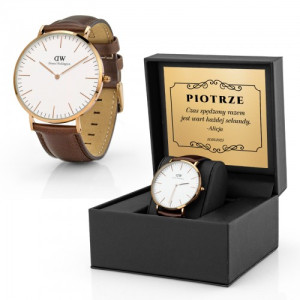 Zegarek męski Daniel Wellington DW00100009 na skórzanym pasku - elegancki prezent dla mężczyzny