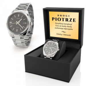 Zegarek męski Casio MTP-1302D-1A1 na emeryturę z dedykacją - elegancki prezent Idylla
