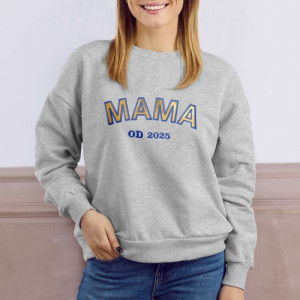 Bluza damska dla mamy z haftem personalizowanym, szary melanż, rozmiar L