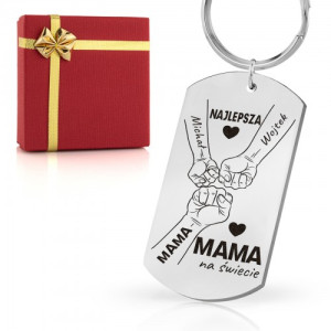 Nieśmiertelnik z grawerem dla mamy – brelok personalizowany TEAM Mamy