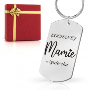 Personalizowany brelok nieśmiertelnik z grawerem dla mamy - Kochanej Mamie