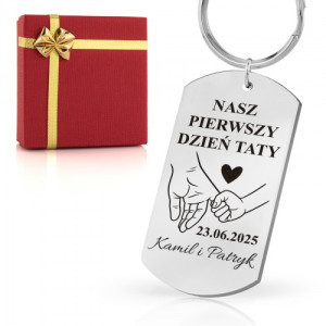 Nieśmiertelnik brelok z grawerem dla taty na Pierwszy Dzień Ojca