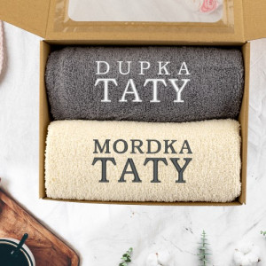 Ręczniki z haftem dla taty 50 x 100 cm - komplet bawełnianych ręczników na prezent