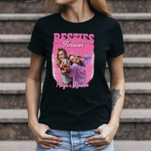 Koszulka damska dla przyjaciółki ze zdjęciem Besties Forever M