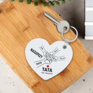 Brelok do kluczy dla taty z nadrukiem Kapitan Rodziny - personalizowany prezent dla taty