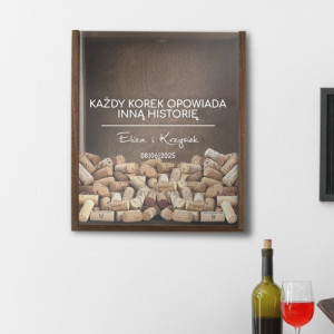Pojemnik na korki od wina XXL dla pary z nadrukiem personalizowanym - Wino i My