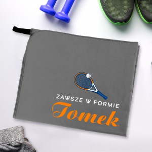 Ręcznik sportowy z mikrofibry dla tenisisty z nadrukiem – szybkoschnący 75x150 cm