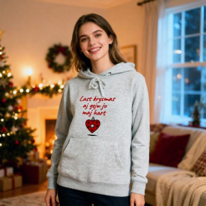 Bluza damska z kapturem na święta z nadrukiem Last Krysmas, rozmiar M
