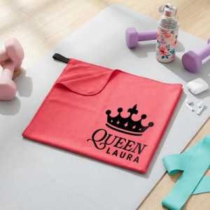 Ręcznik z mikrofibry szybkoschnący dla aktywnej kobiety z nadrukiem personalizowanym - Queen