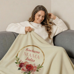 Personalizowany koc polarowy dla mamy 130x170 cm z nadrukiem Ukochana