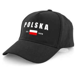 Patriotyczna czapka z daszkiem Polska z personalizowanym nadrukiem i rokiem urodzenia
