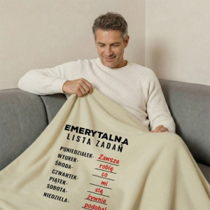 Koc polarowy dla emeryta 130x170 z personalizowanym nadrukiem - Lista zadań