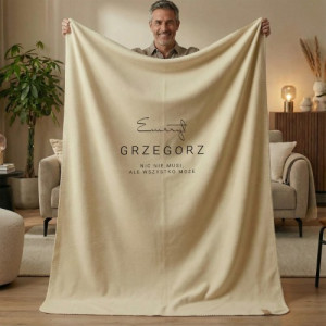 Koc polarowy 130x170 dla emeryta z nadrukiem personalizowanym - Nic nie musisz