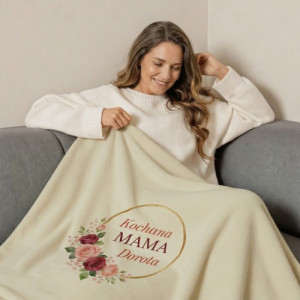 Koc polarowy dla mamy 130x170 z personalizowanym nadrukiem - Kochana