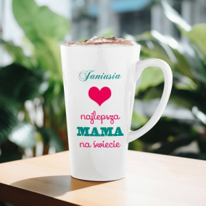 Personalizowany kubek latte dla mamy 450 ml z nadrukiem Najlepsza Mama na świecie